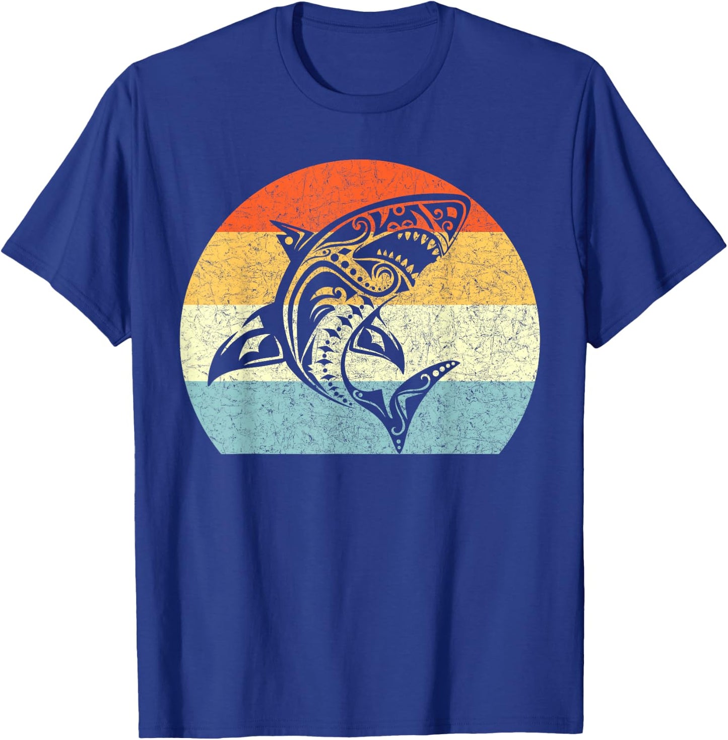 Shark Vintage Retro Throwback Vacation T-Shirt - T-Shirt | Royal
