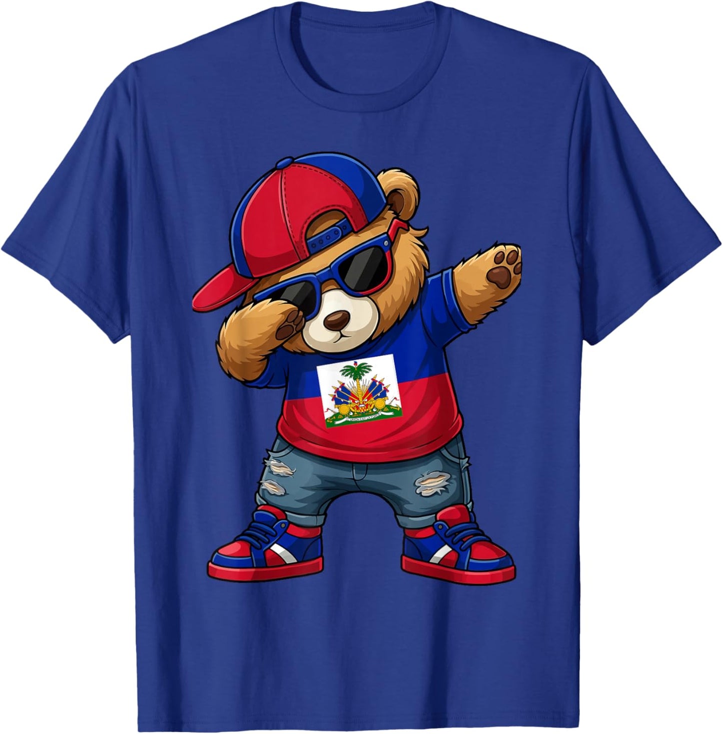Ours Haïtien Patriotique Haïti Dab Garçons Enfants 2026 T-Shirt - T-Shirt | Royal