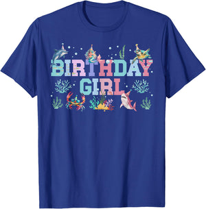 Ocean Animals Birthday Girl T-Shirt - T-Shirt | Royal
