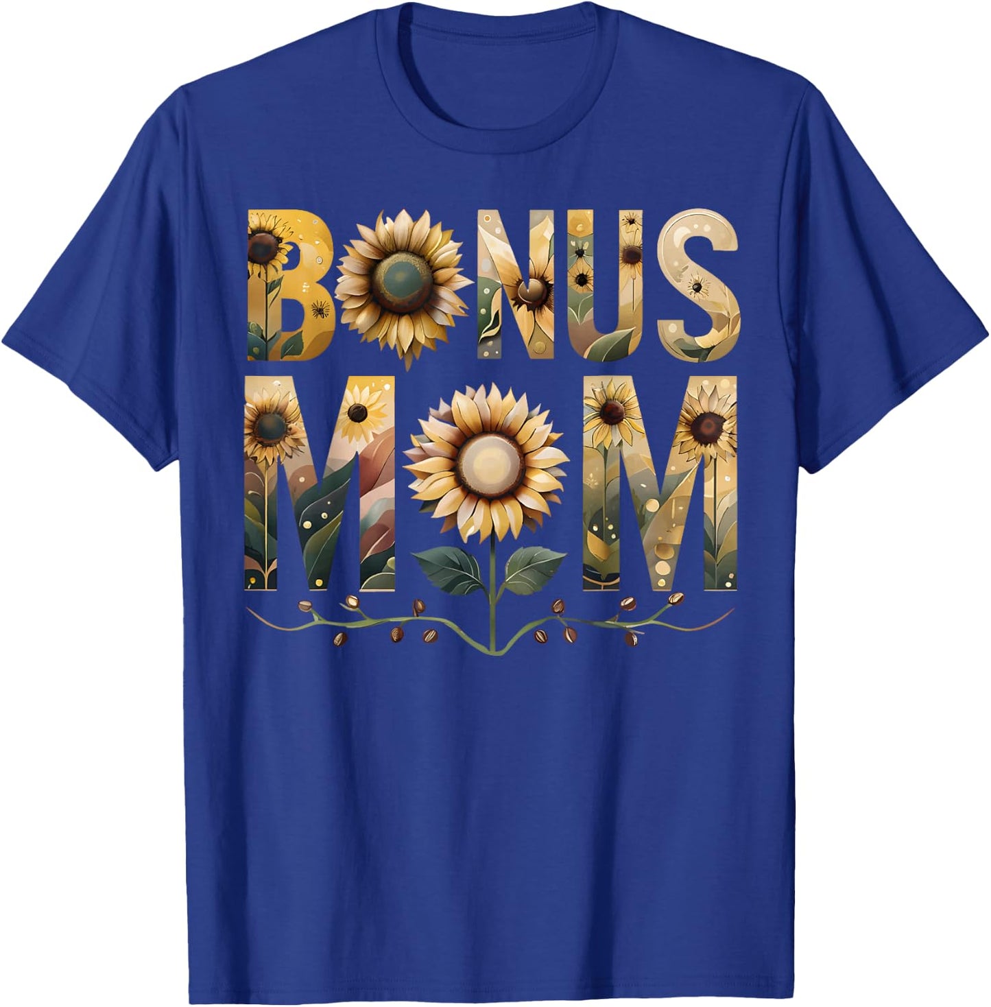 Bonus Mom Sunflower Best Stepmom Unique Stepmother Ideas T-Shirt - T-Shirt | Royal
