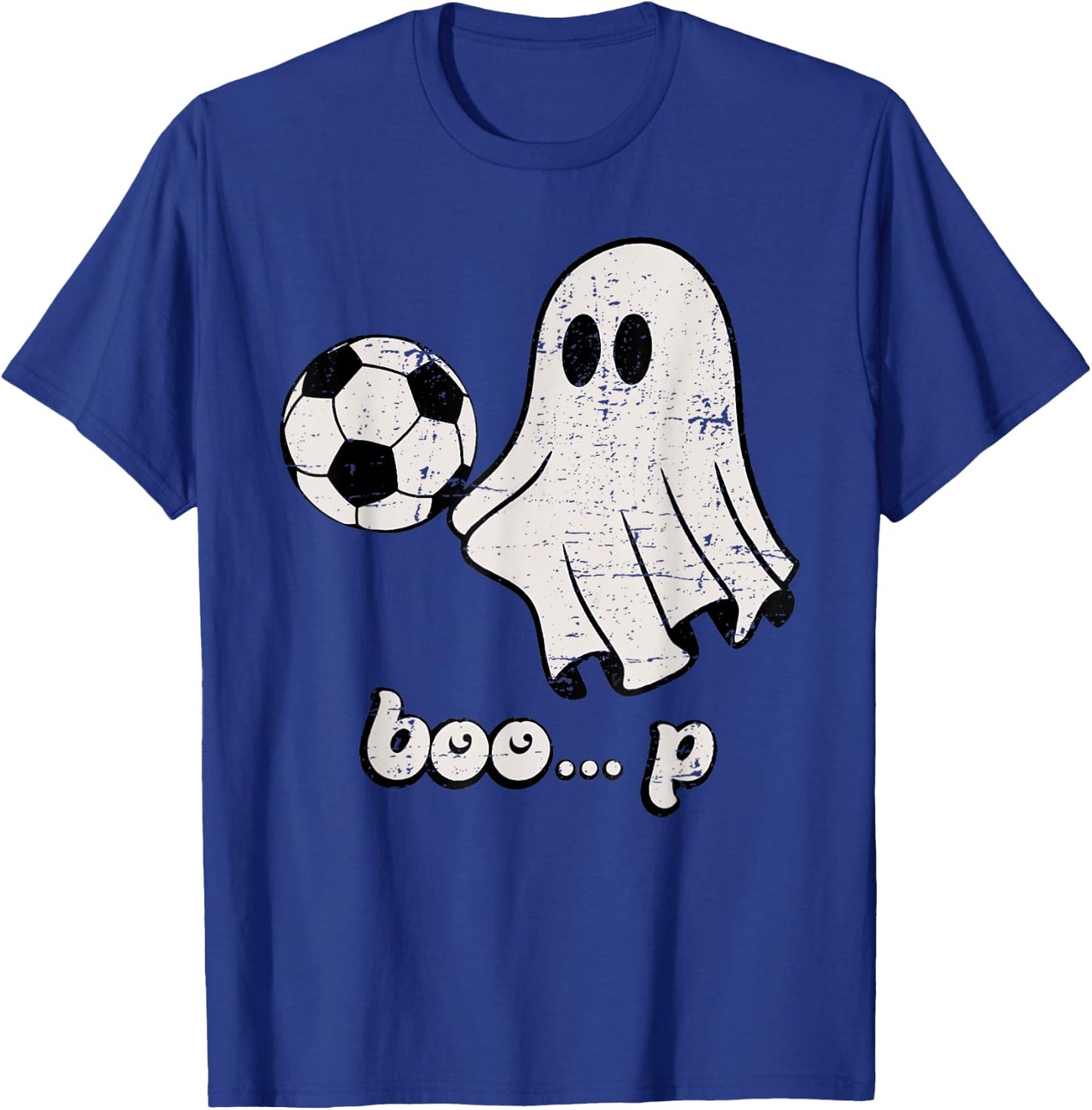 Cute Ghost Playing Football Soccer Player Halloween Costume T-Shirt - T-Shirt | Royal