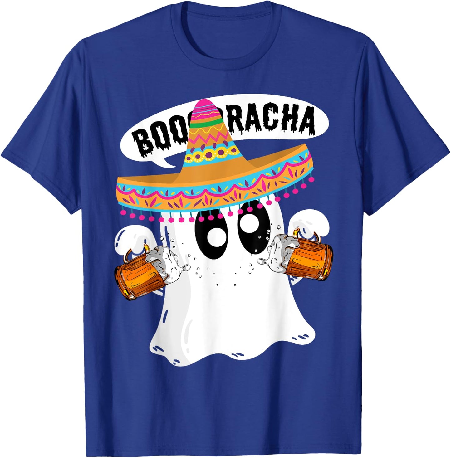 Boo-Racha Halloween Cute Ghost Boo Borracha Cinco De Mayo T-Shirt - T-Shirt | Royal