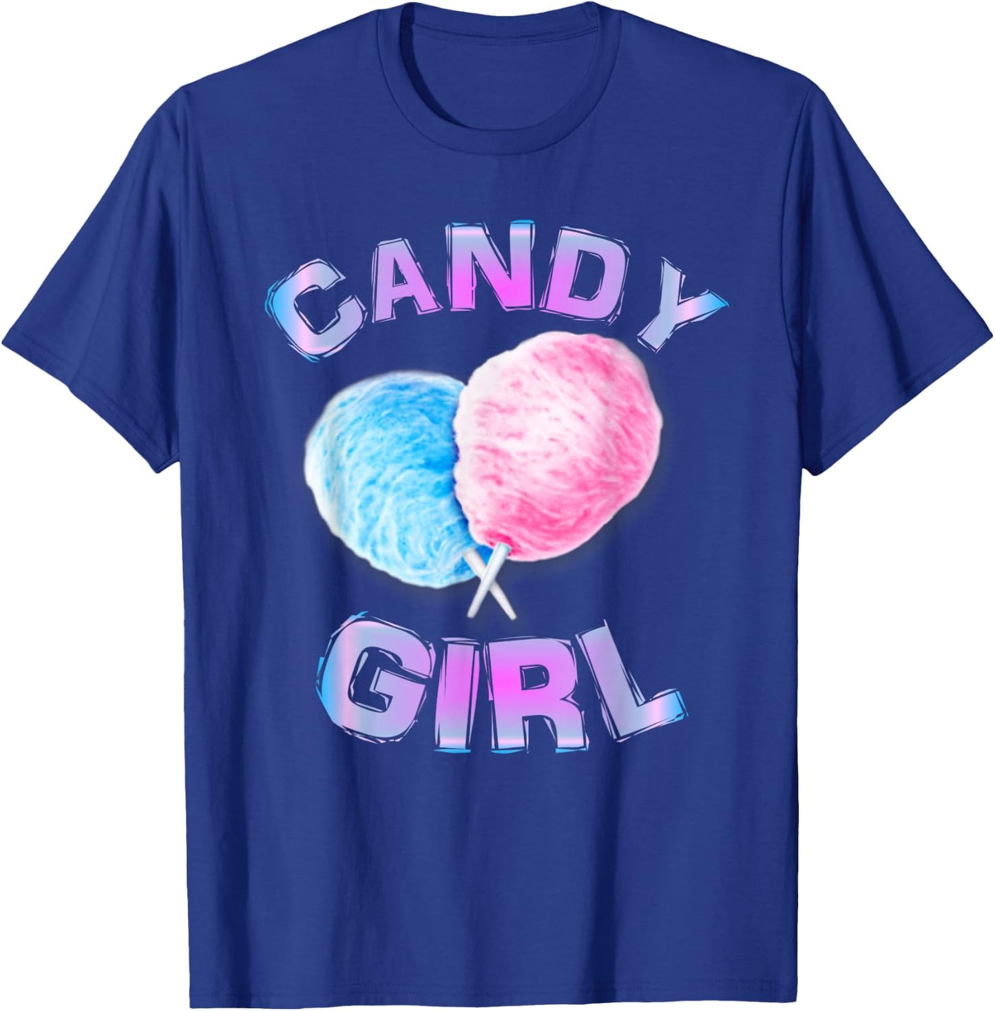 Cotton Candy Girl Cute Fun Girls Juniors Women Ages 3 to 63 T-Shirt - T-Shirt | Royal