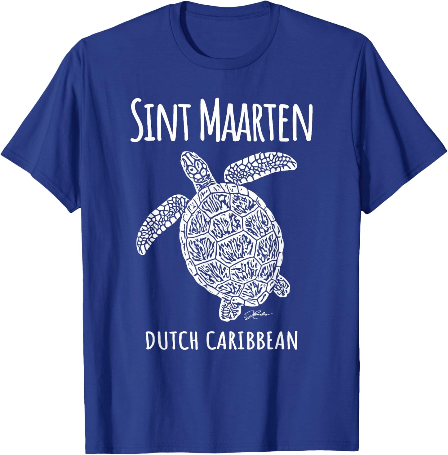 JCombs: Sint Maarten, Sea Turtle, Beach T-Shirt - T-Shirt | Royal