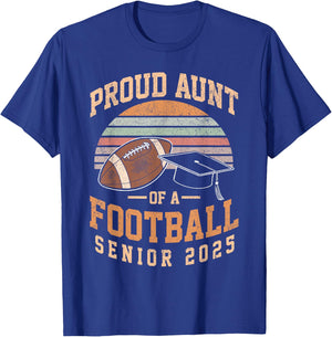 Proud aunt of a football senior class of 2025 vintage T-Shirt - T-Shirt | Royal