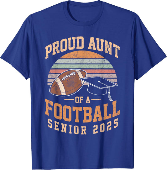 Proud aunt of a football senior class of 2025 vintage T-Shirt - T-Shirt | Royal
