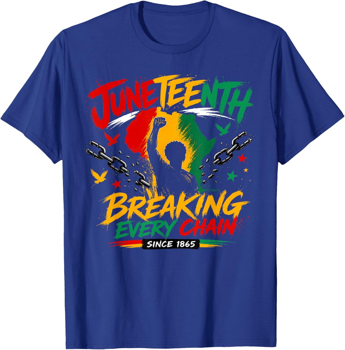 Juneteenth Breaking Every Chain Since 1865 Freedom Men Kids T-Shirt - T-Shirt | Royal