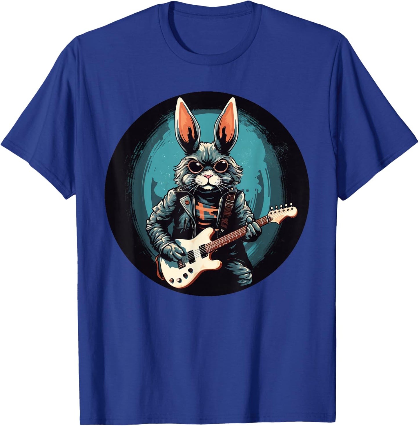 Cool electric guitar bunny for rock'n roll Easter T-Shirt - T-Shirt | Royal
