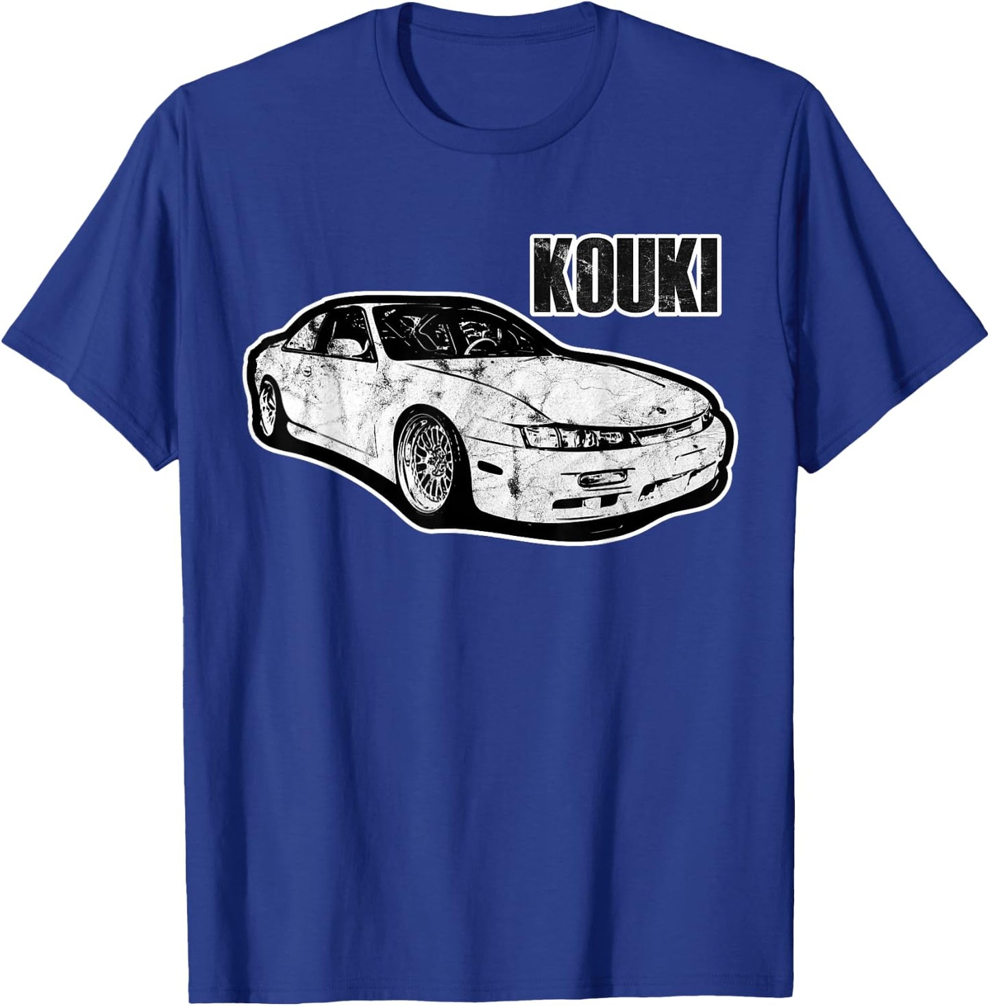 S14 Kouki JDM Drift Car Outlined 90s Classic Motorsports T-Shirt - T-Shirt | Royal