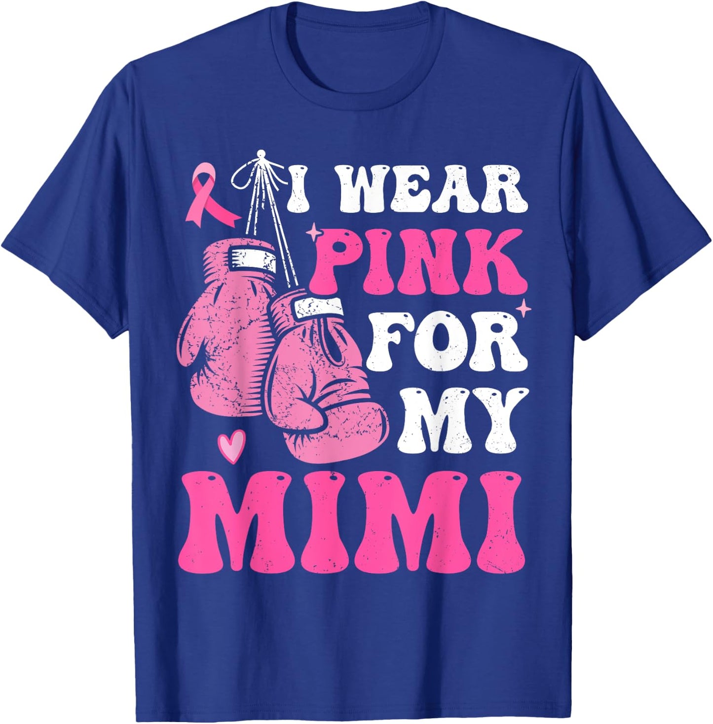 I Wear Pink For My Mimi Breast Cancer Mom Awareness Kids T-Shirt - T-Shirt | Royal