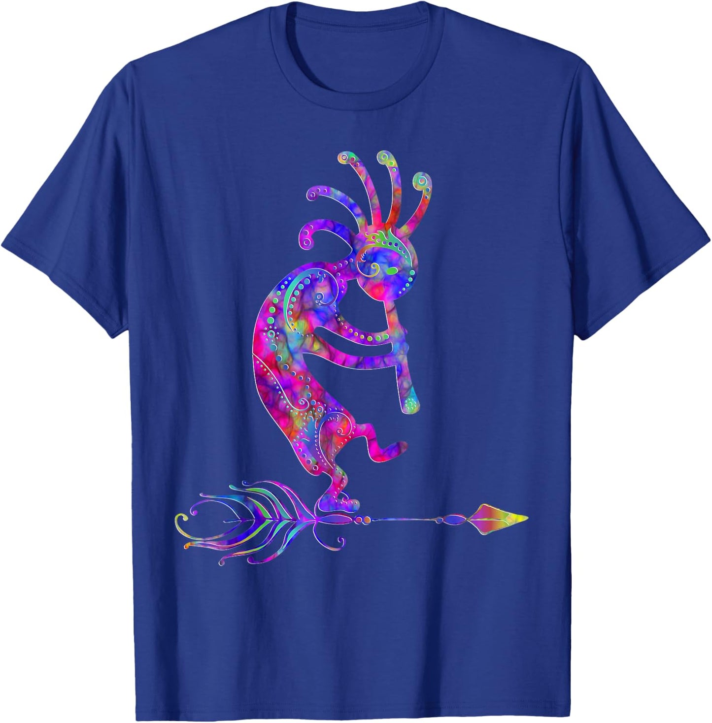 Native American Kokopelli with Feather 2 - Fan Fun T-Shirt - T-Shirt | Royal