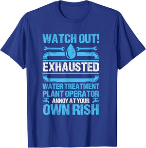 Vintage Wastewater Own Risk Water Treatment Plant Operator T-Shirt - T-Shirt | Royal