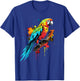 Cool Parrot on Colorful Painted Parrot T-Shirt - T-Shirt | Royal