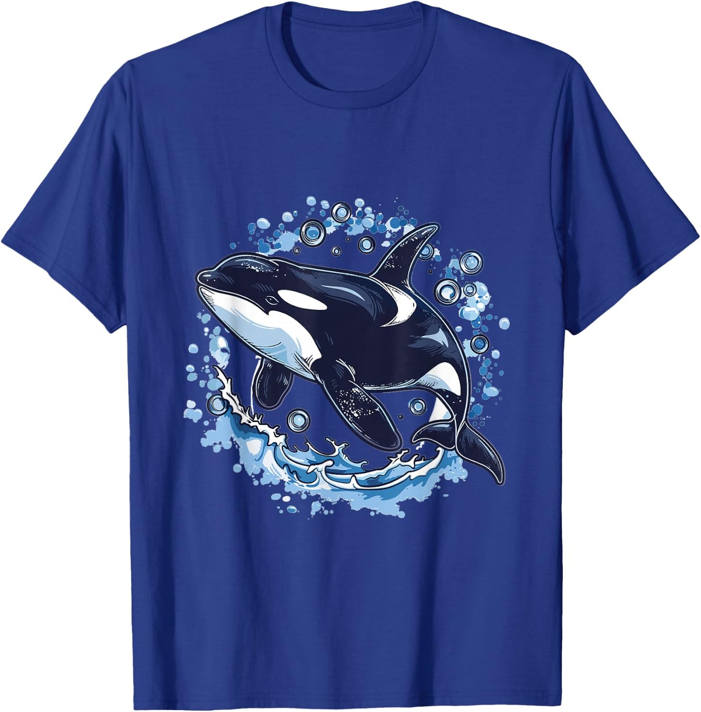 Orca Whale Bubbles Graphic T-Shirt - T-Shirt | Royal