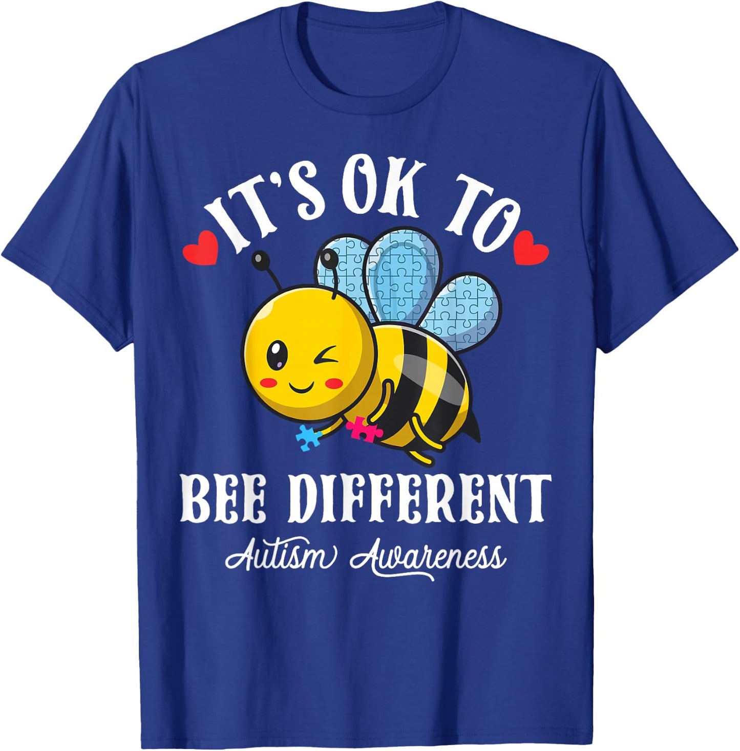 Autism Awareness Bee It's Ok to Be Different Autistic Bees T-Shirt - T-Shirt | Royal