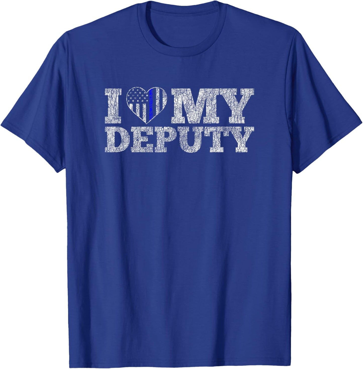 Vintage Retro Love my Deputy Sheriff Wife T-Shirt - T-Shirt | Royal