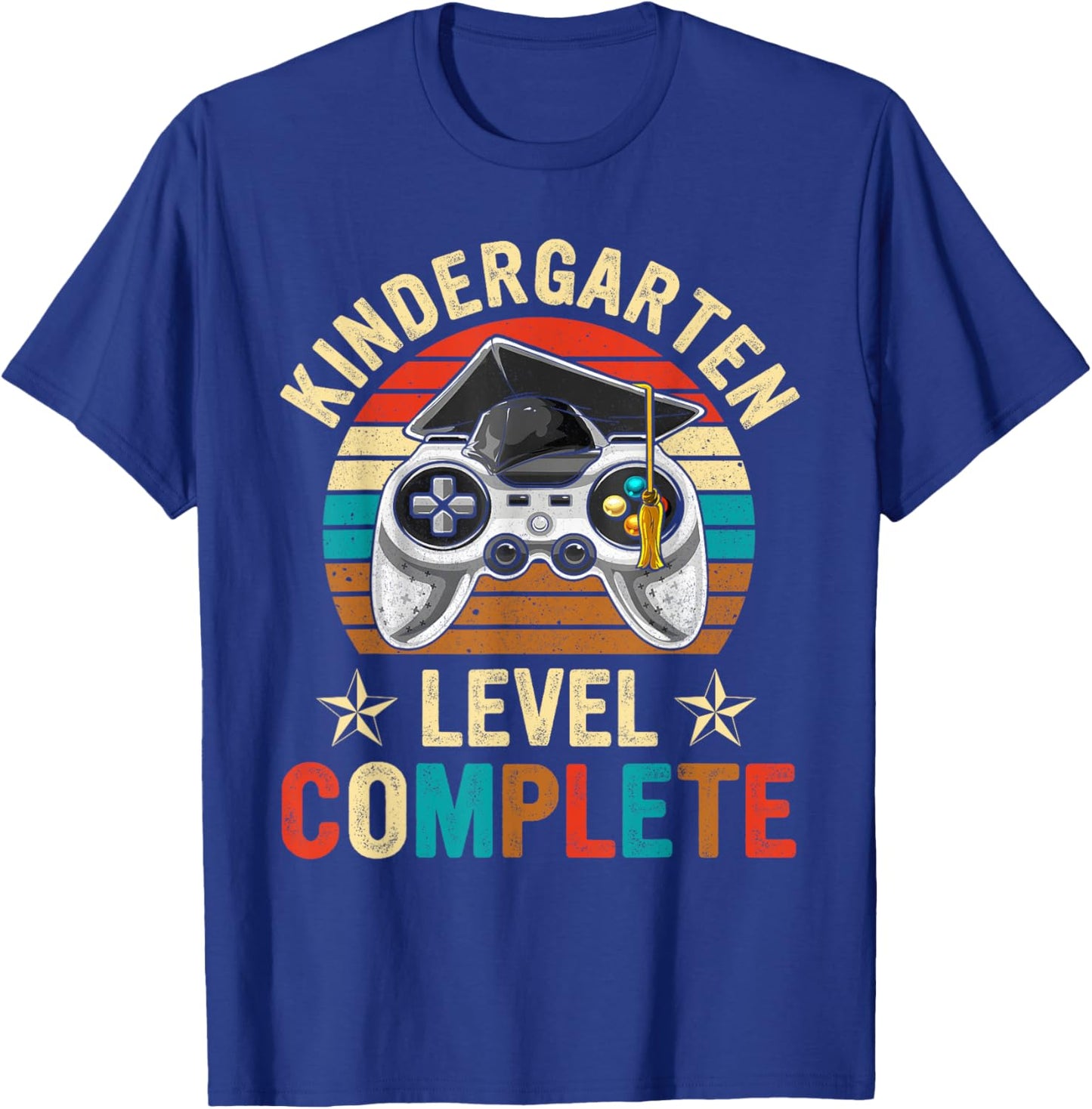 Kindergarten Level Complete Last Day Of School Graduate Boys T-Shirt - T-Shirt | Royal