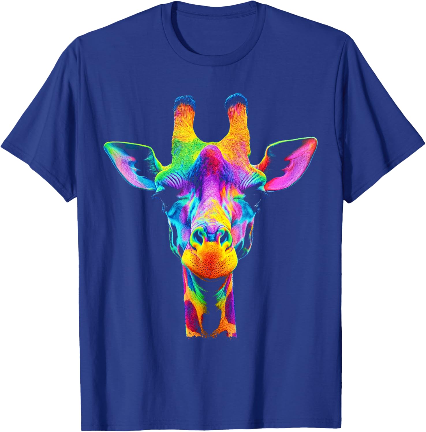 Design With A Giraffe On It Rainbow Giraffe On A T-Shirt - T-Shirt | Royal