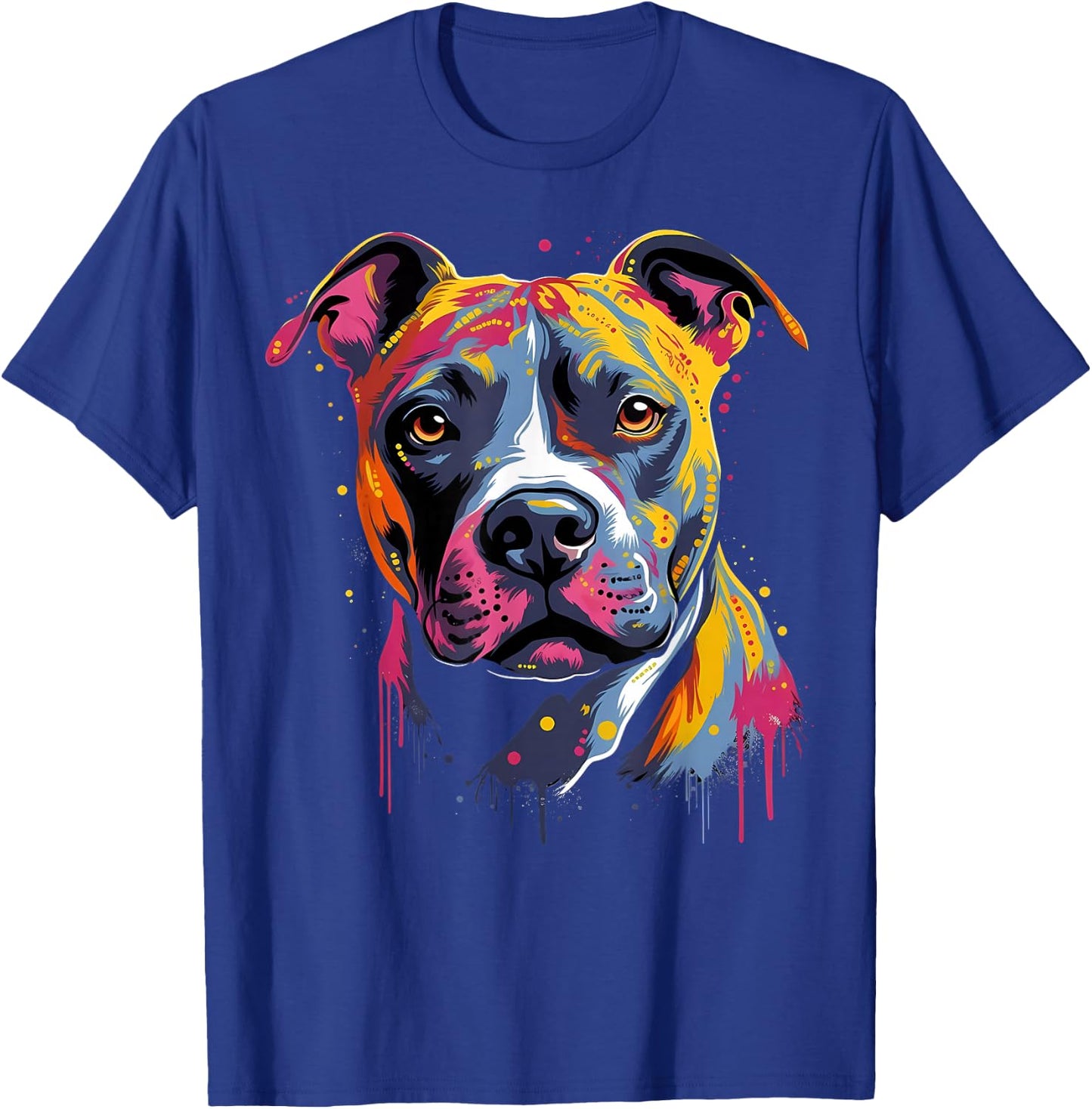Amstaff American Staffordshire Terrier Colorful Black , Black, S T-Shirt - T-Shirt | Royal