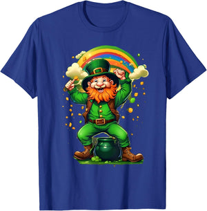 St Patricks Day Boys Girls Kids Clover Irish Leprechaun , black T-Shirt - T-Shirt | Royal