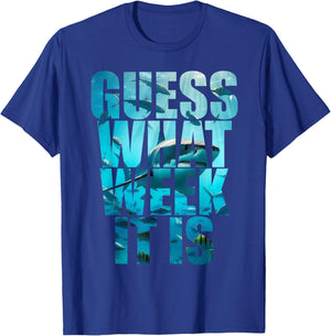Guess What Week It Is Funny Shark Awareness Support Summer T-Shirt - T-Shirt | Royal