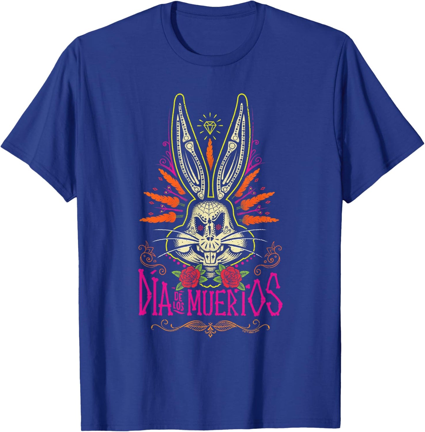 Looney Tunes Dia De Los Muertos Creepy Bugs Bunny Halloween , black, s T-Shirt - T-Shirt | Royal