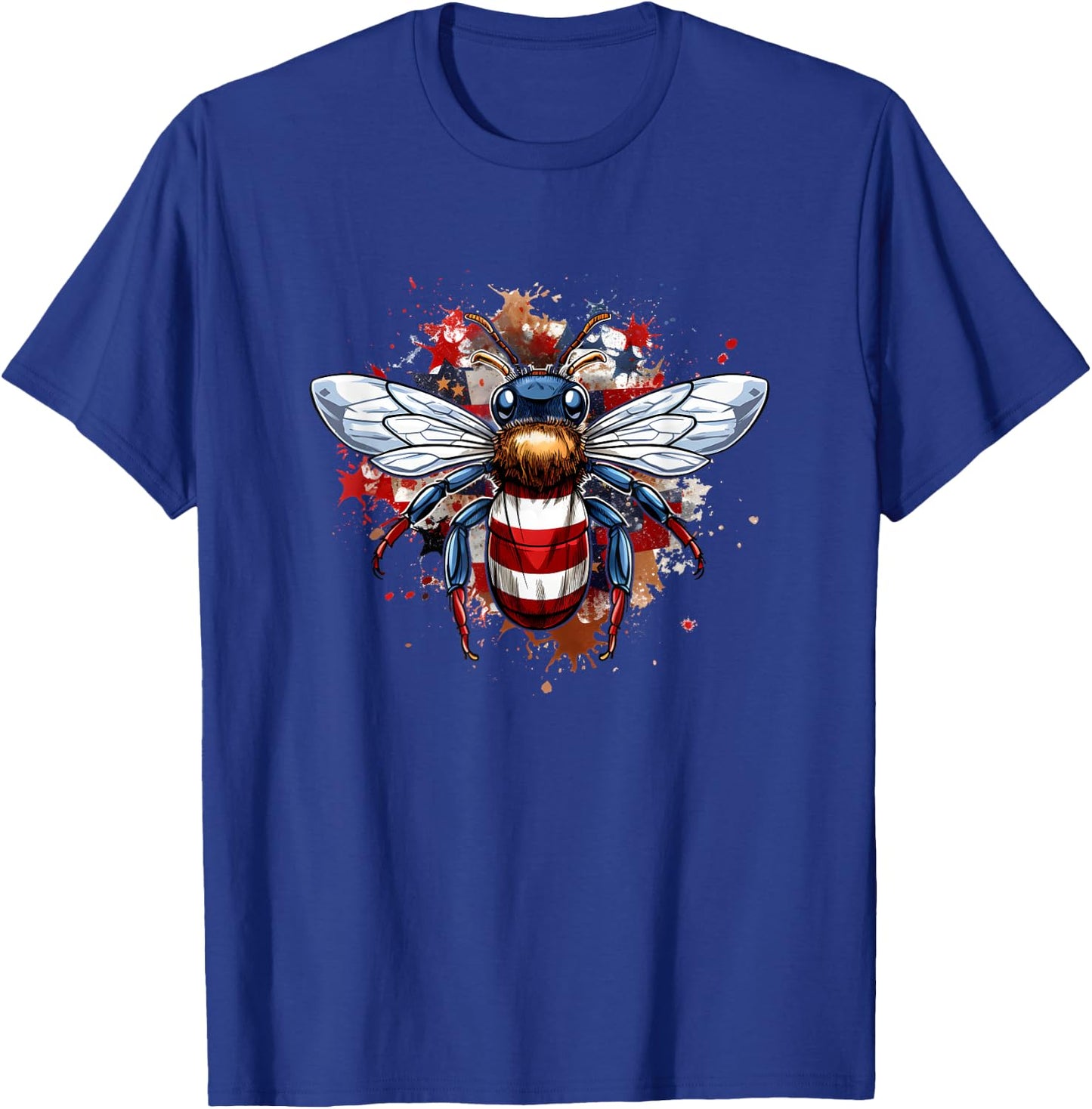 Veterans day, 4th of July patriotic bee usa flag T-Shirt - T-Shirt | Royal