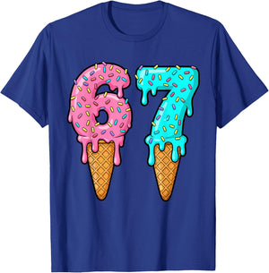 6 7 Ice Cream Drip 67 Boys Girls Six Seven Kids Men Women T-Shirt - T-Shirt | Royal