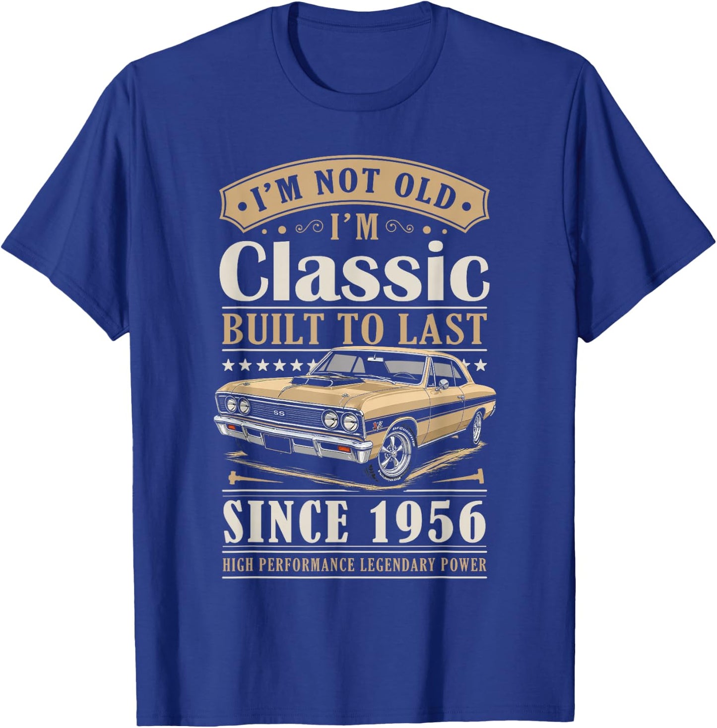 Vintage 1956 Birthday Classic Car for Legends Born in 1956 T-Shirt - T-Shirt | Royal