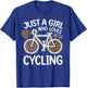 Just A Girl Who Loves Cycling Leopard Print Cyclist Bicycle T-Shirt - T-Shirt | Royal