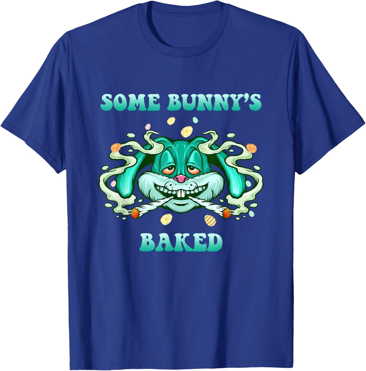 Stoned Easter Bunny With Joint 4/20 Marijuana Easter 420 Day T-Shirt - T-Shirt | Royal