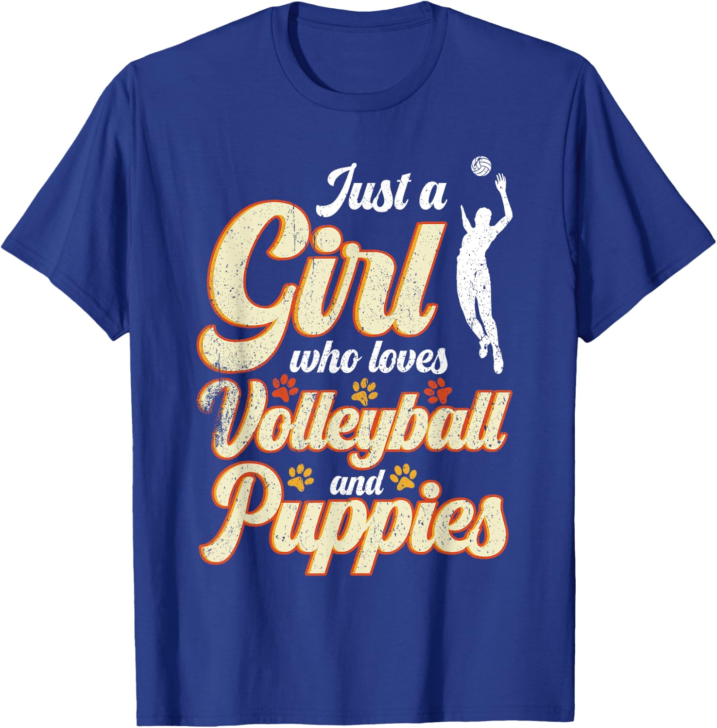 Just a Girl who loves Volleyball and Puppies T-Shirt - T-Shirt | Royal