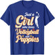 Just a Girl who loves Volleyball and Puppies T-Shirt - T-Shirt | Royal