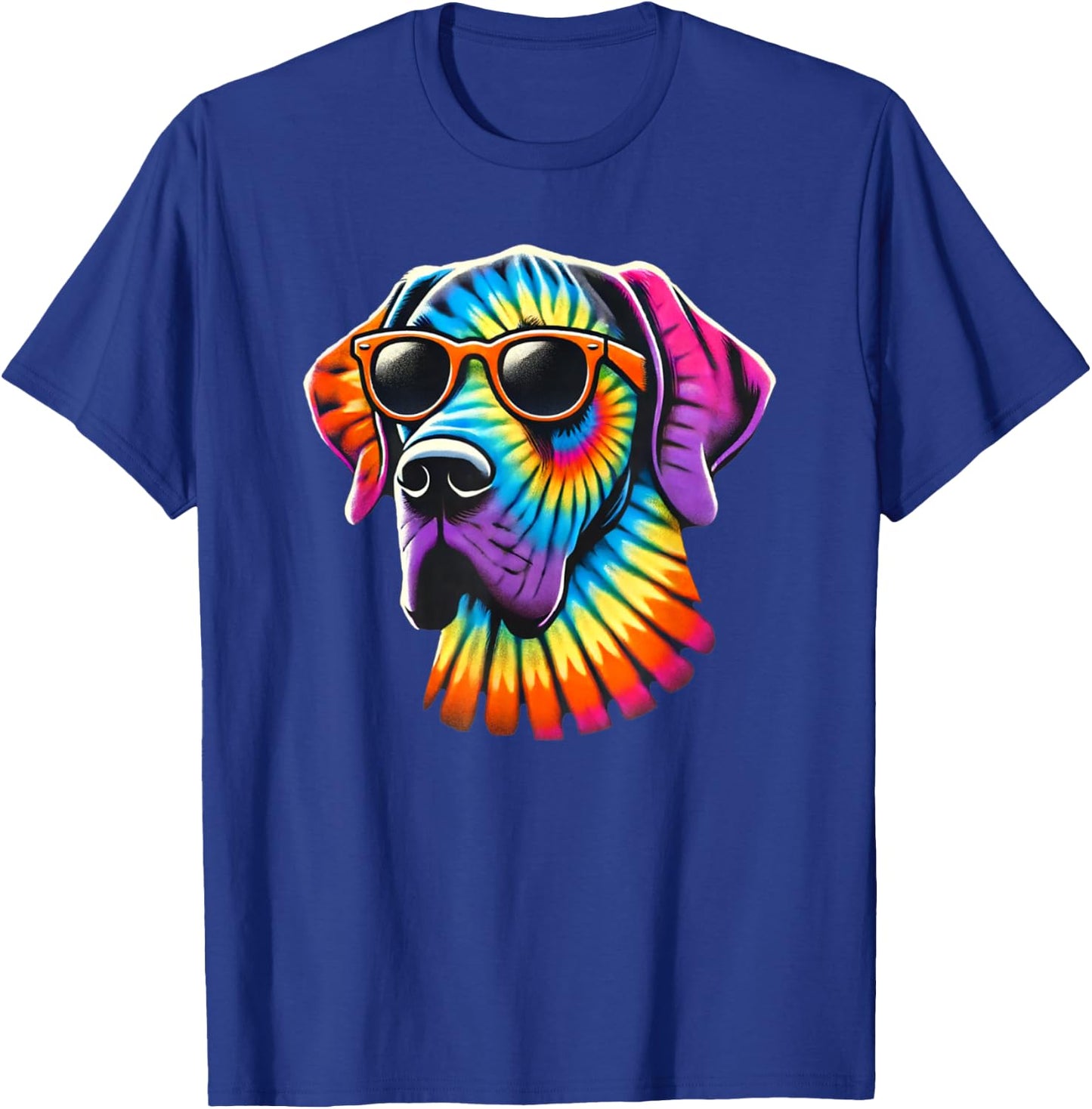 Tie Dye Art Sunglasses Great Dane Mastiff Great Danes T-Shirt - T-Shirt | Royal