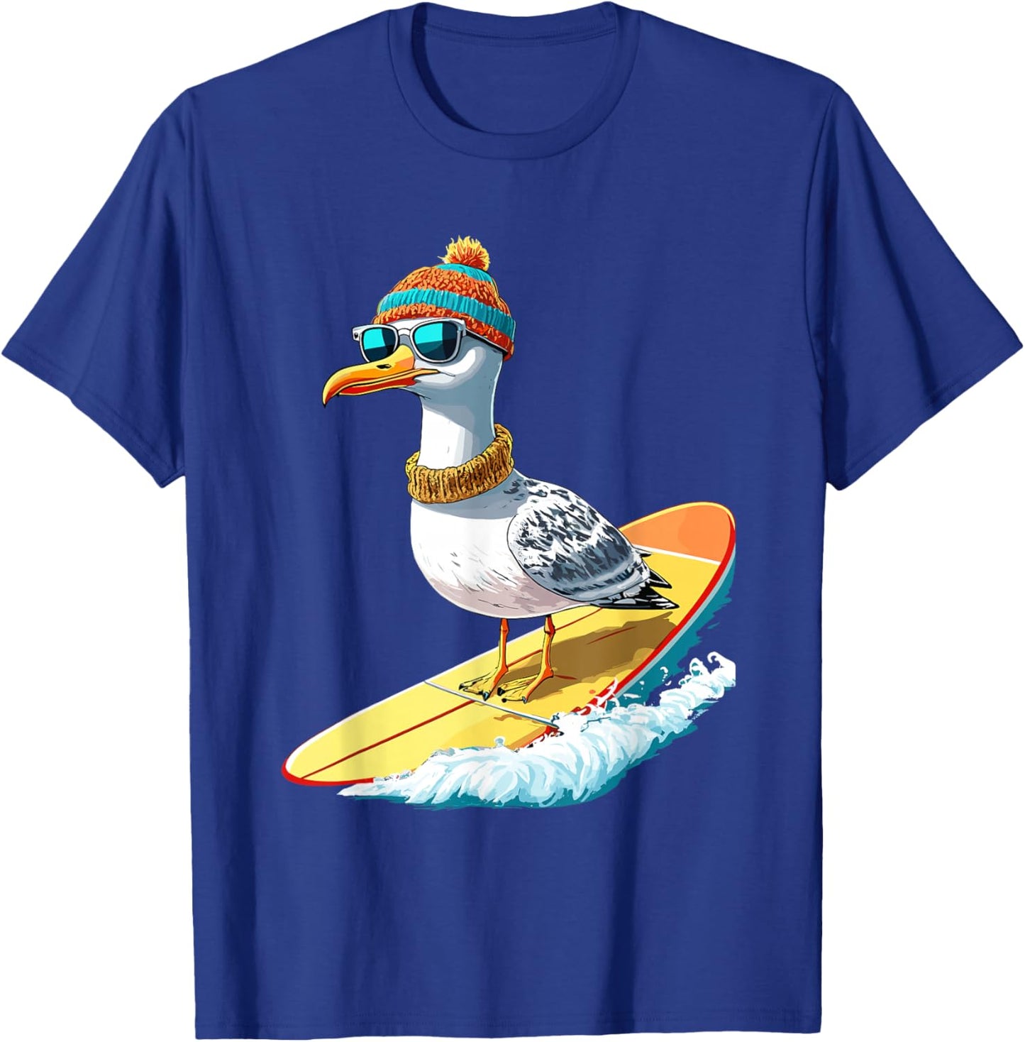 Seagull Surf Surf Sea Holiday Cool , Black, S T-Shirt - T-Shirt | Royal