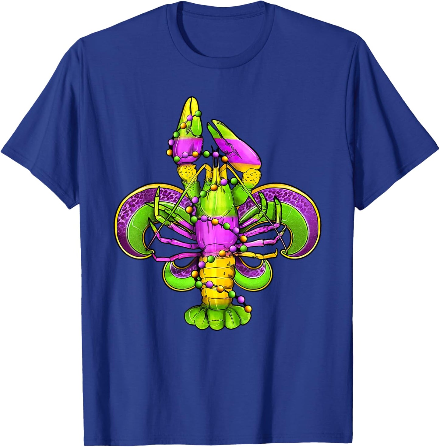 Mardi Gras Fleur De Lis Crawfish Leopard Costume T-Shirt - T-Shirt | Royal