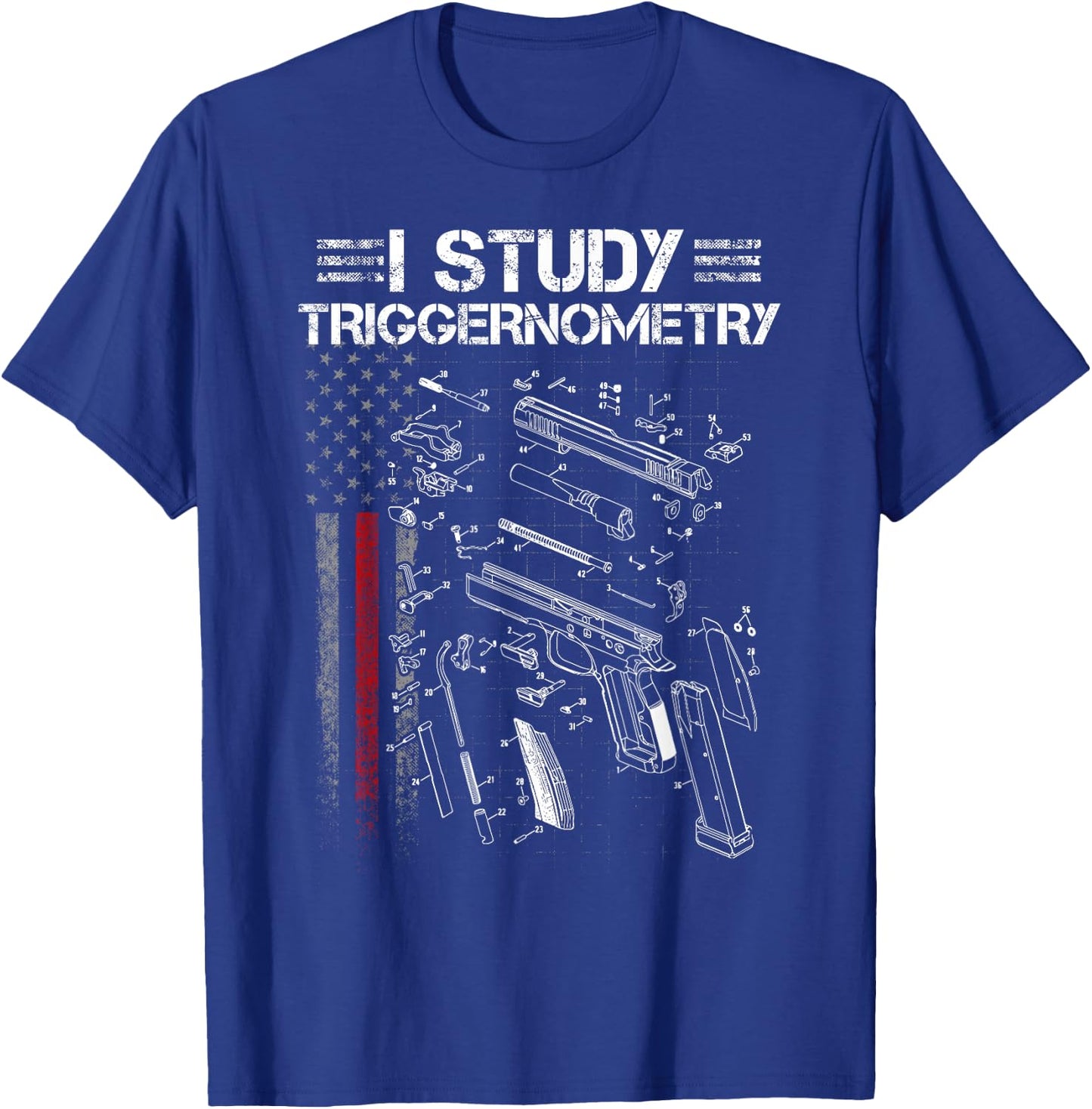 I Study Triggernometry Gun Veteran Christmas T-Shirt - T-Shirt | Royal