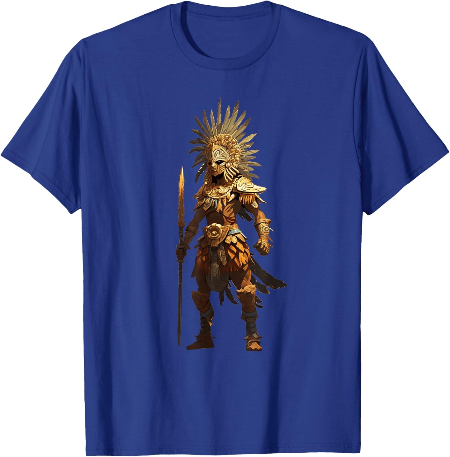 Aztec Jaguar Warrior Native Mexican Mythology Men Women T-Shirt - T-Shirt | Royal