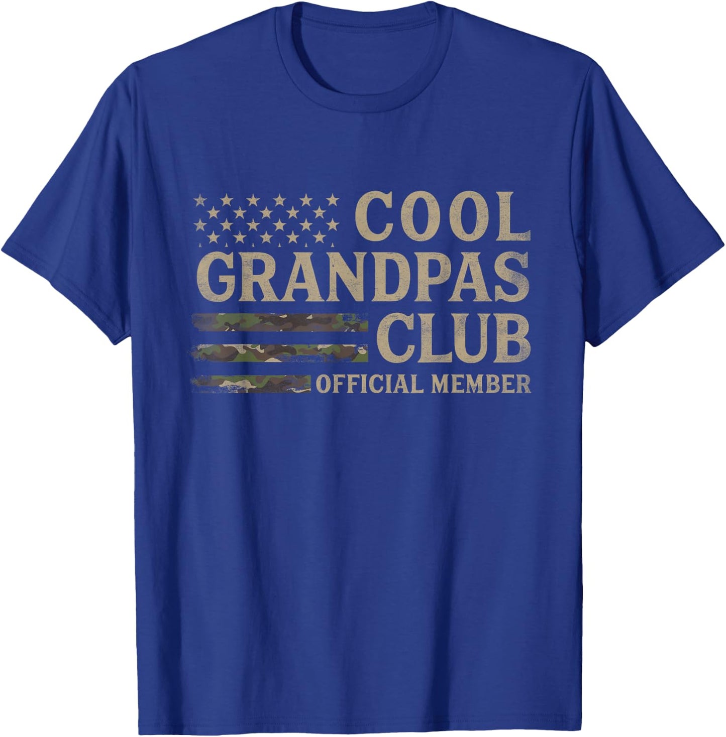 Cool Grandpas Club Camo USA Flag Father's Day Camourflage T-Shirt - T-Shirt | Royal