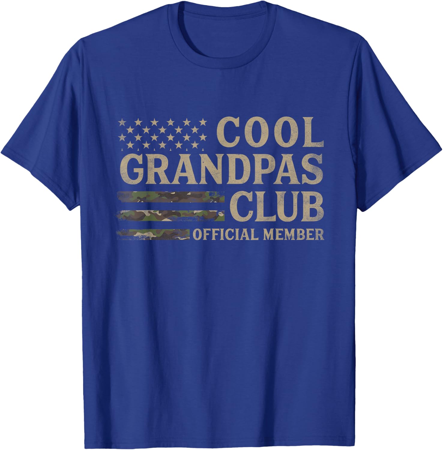 Cool Grandpas Club Camo USA Flag Father's Day Camourflage T-Shirt - T-Shirt | Royal