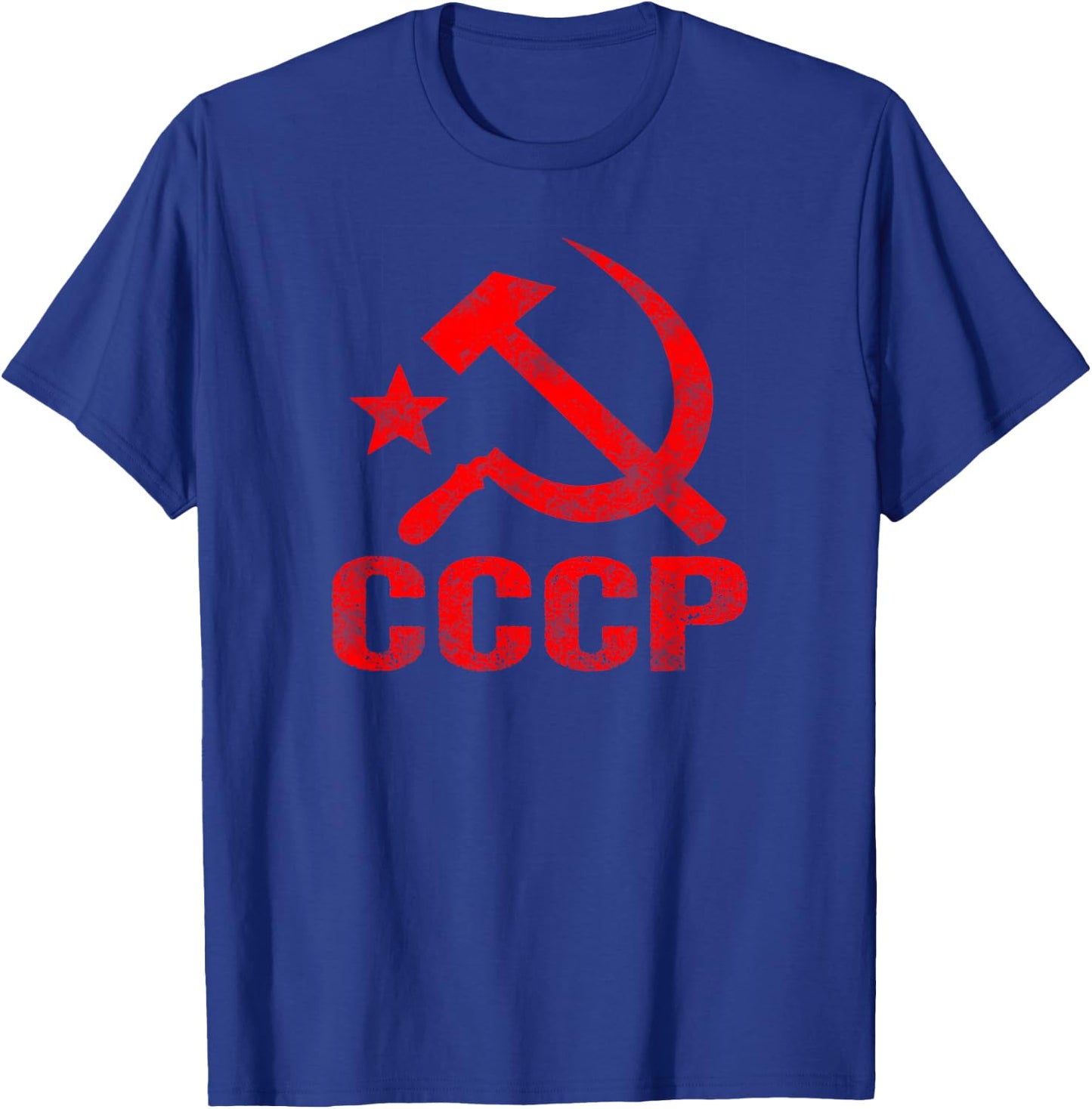 Hammer and sickle of Communist CCCP of Soviet Russia. , Black T-Shirt - T-Shirt | Royal