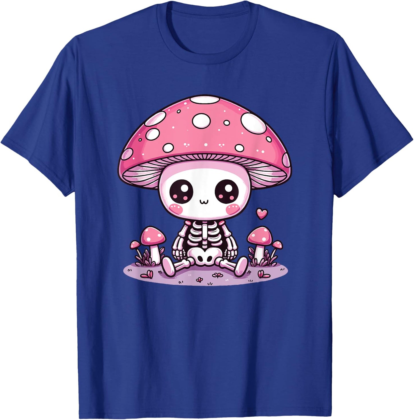 Cute Mushroom Skeleton Kawaii Spooky Skeleton T-Shirt - T-Shirt | Royal