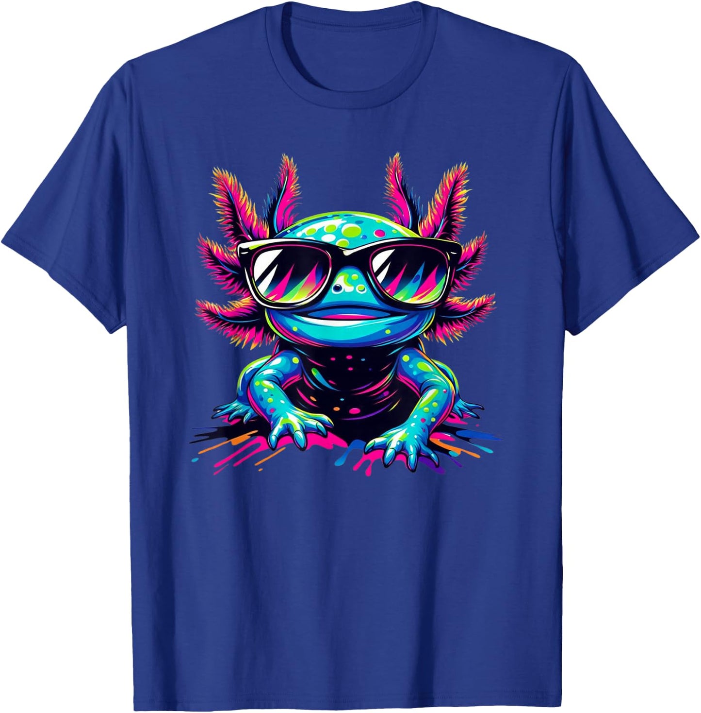 Cooles Axolotl mit Sonnenbrille buntes Motiv Axolotl T-Shirt - T-Shirt | Royal