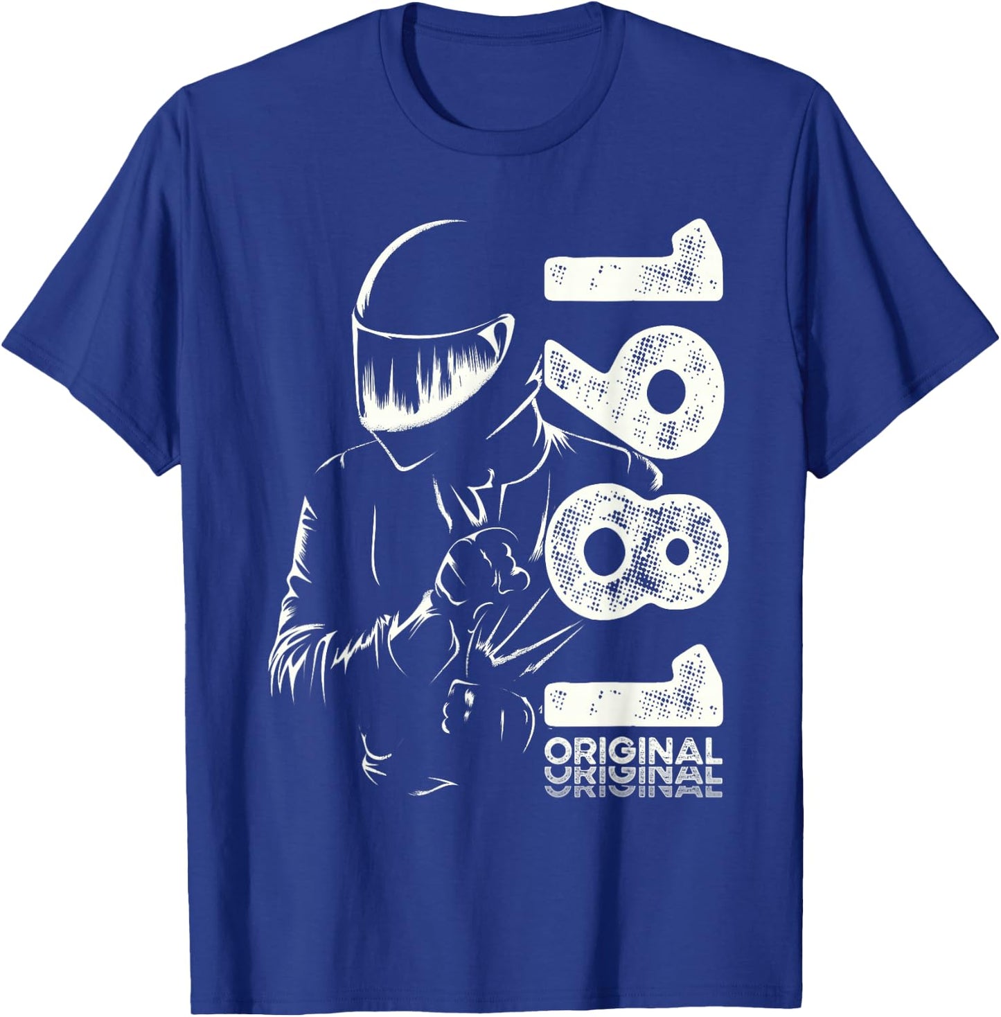 43rd Birthday Man Motorcycle Biker Biker 1981 T-Shirt - T-Shirt | Royal