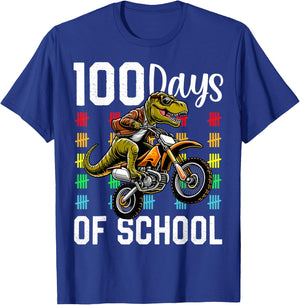 100 Days of School T-Rex Kids Boys 100th Day of School T-Shirt - T-Shirt | Royal