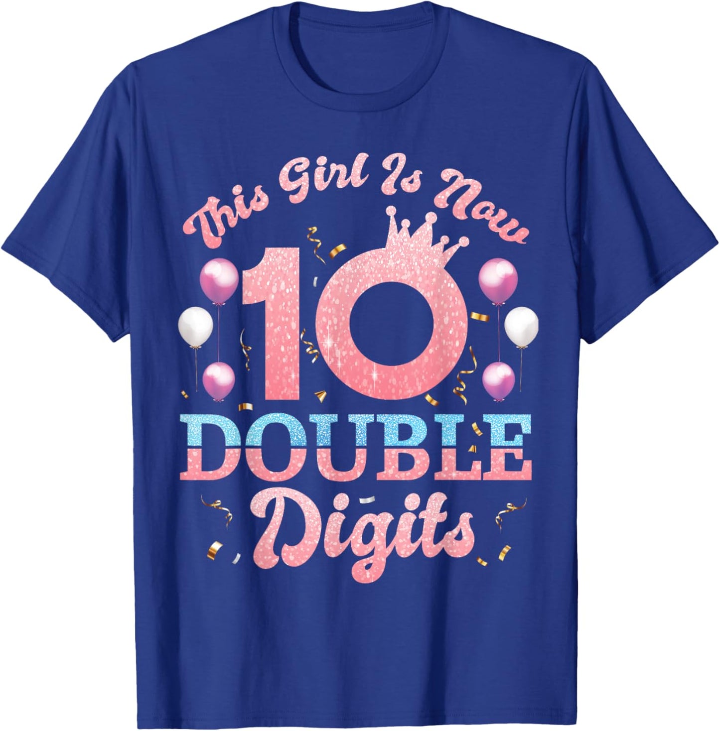 In My Double Digits Era Retro 10 Year Old 10th Birthday Girl T-Shirt - T-Shirt | Royal