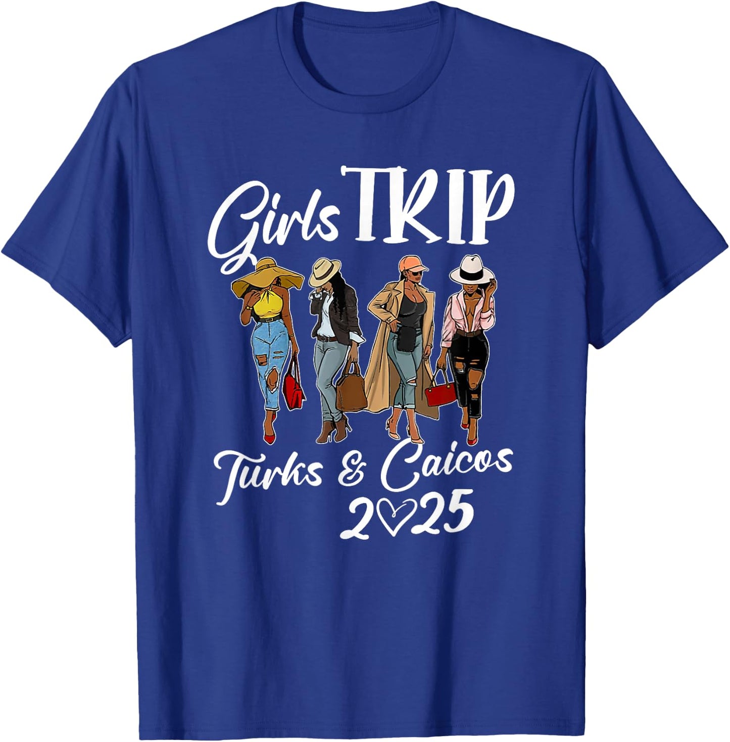 Turks & Caicos Girls Trip 2025 Birthday Squad Women Vacation T-Shirt - T-Shirt | Royal