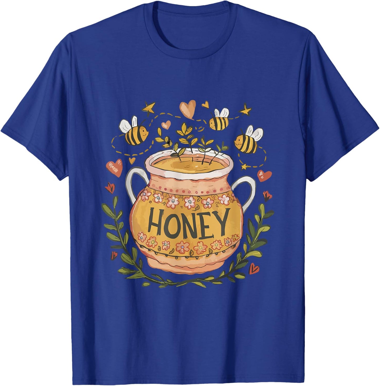 Folk Art Inspired Honeypot Beekeeper Beekeeping Honey Cute T-Shirt - T-Shirt | Royal