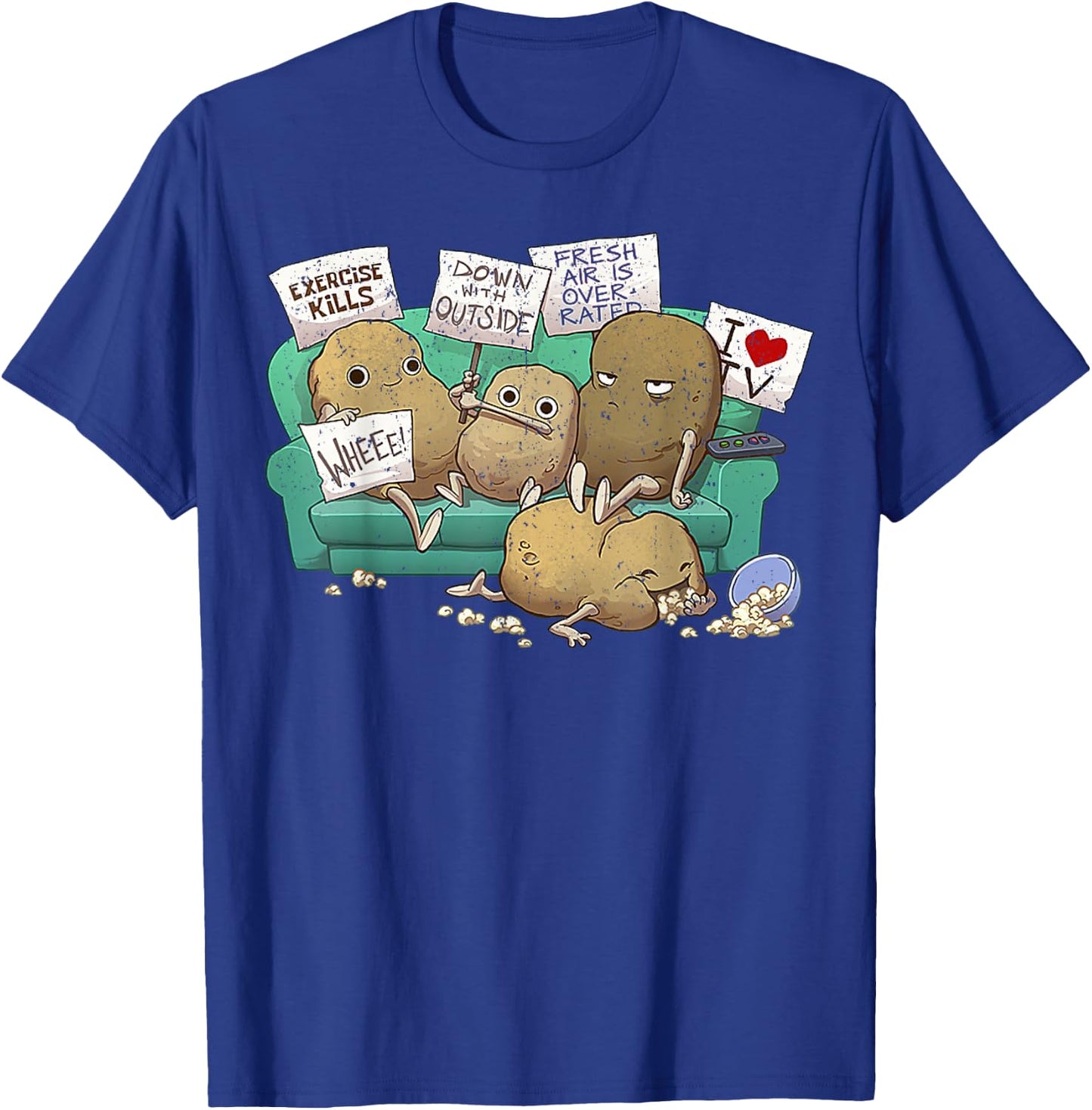 Vintage Couch Potato Club T-Shirt - T-Shirt | Royal