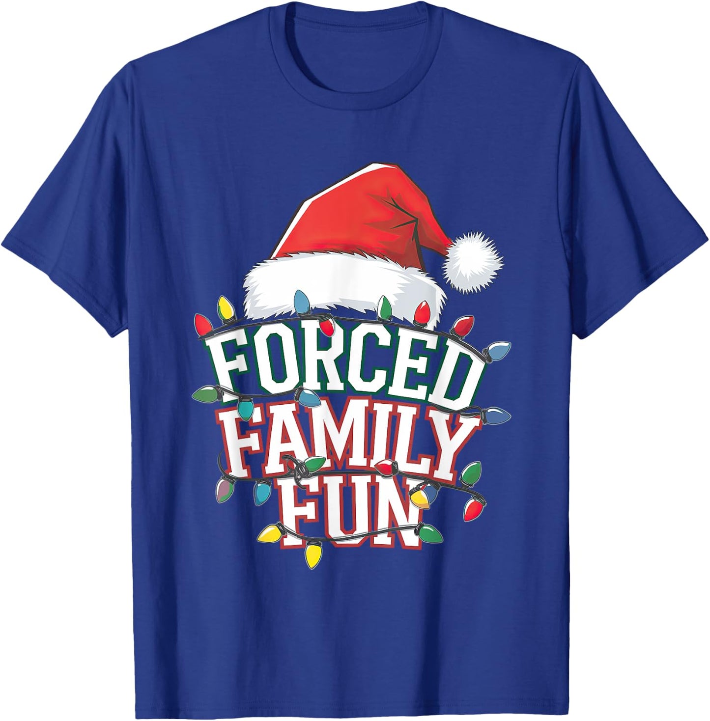Forced Family Fun Christmas - Black Adults Small Short Sleeve T-Shirt - T-Shirt | Royal